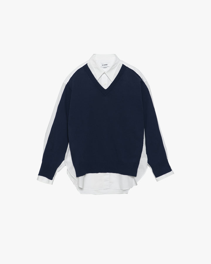 SHIRT WITH KNITTED FRONT