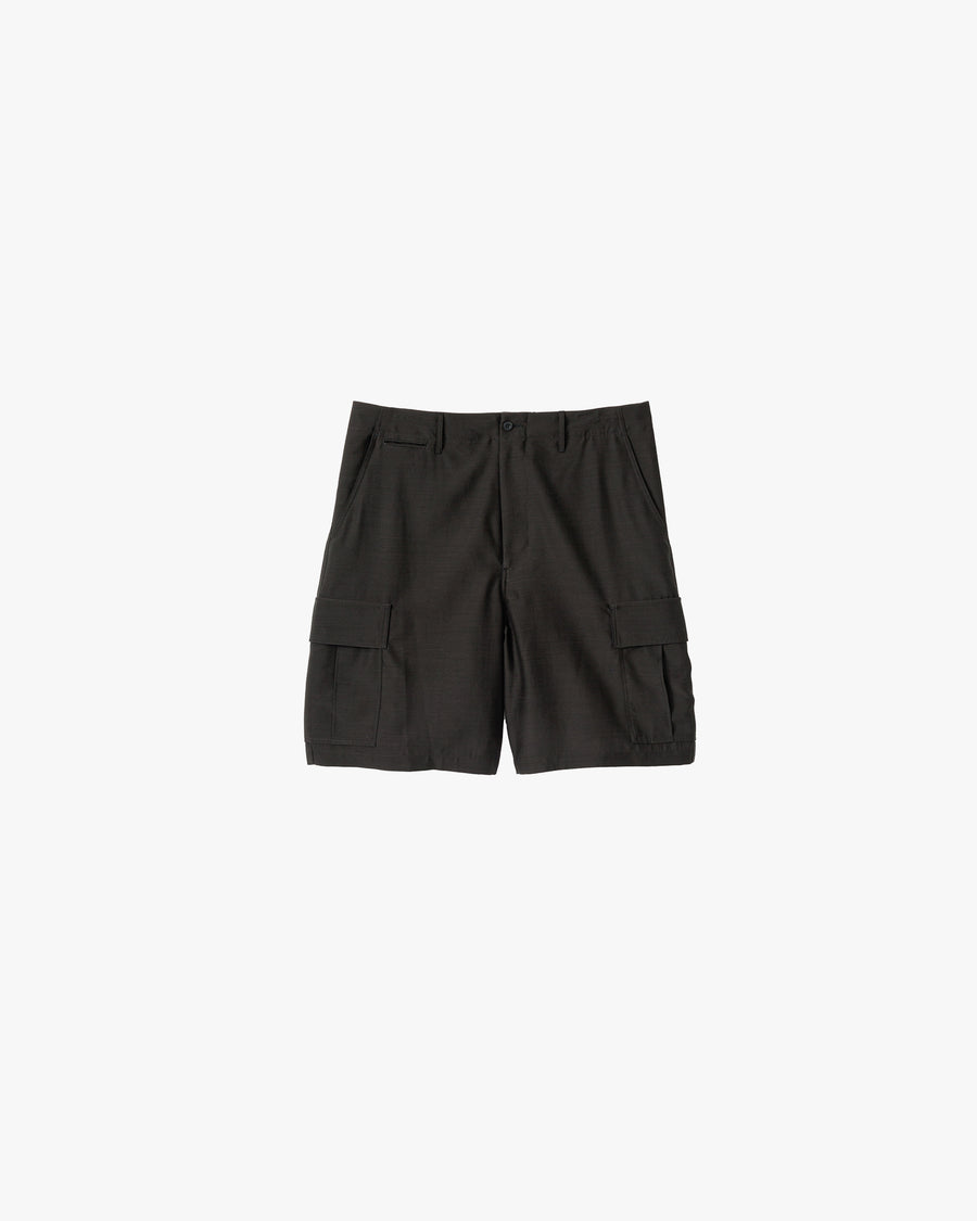 Wool Cupro Military Cargo Shorts