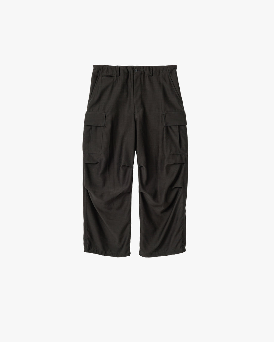 Wool Cupro Military Cargo Pants