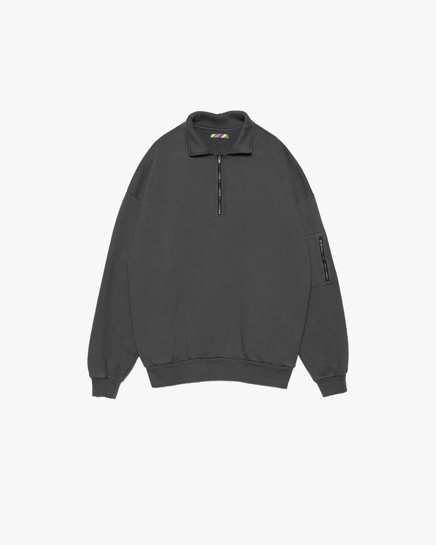PIGMENT DYED ZIP SWEAT SHIRT