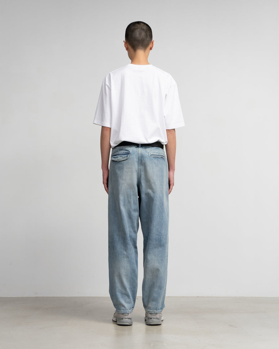 selvage denim two tuck tapered pants-