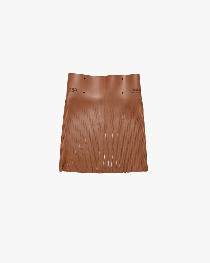 -SALE- FAUX LEATHER SHEER MINI SKIRT