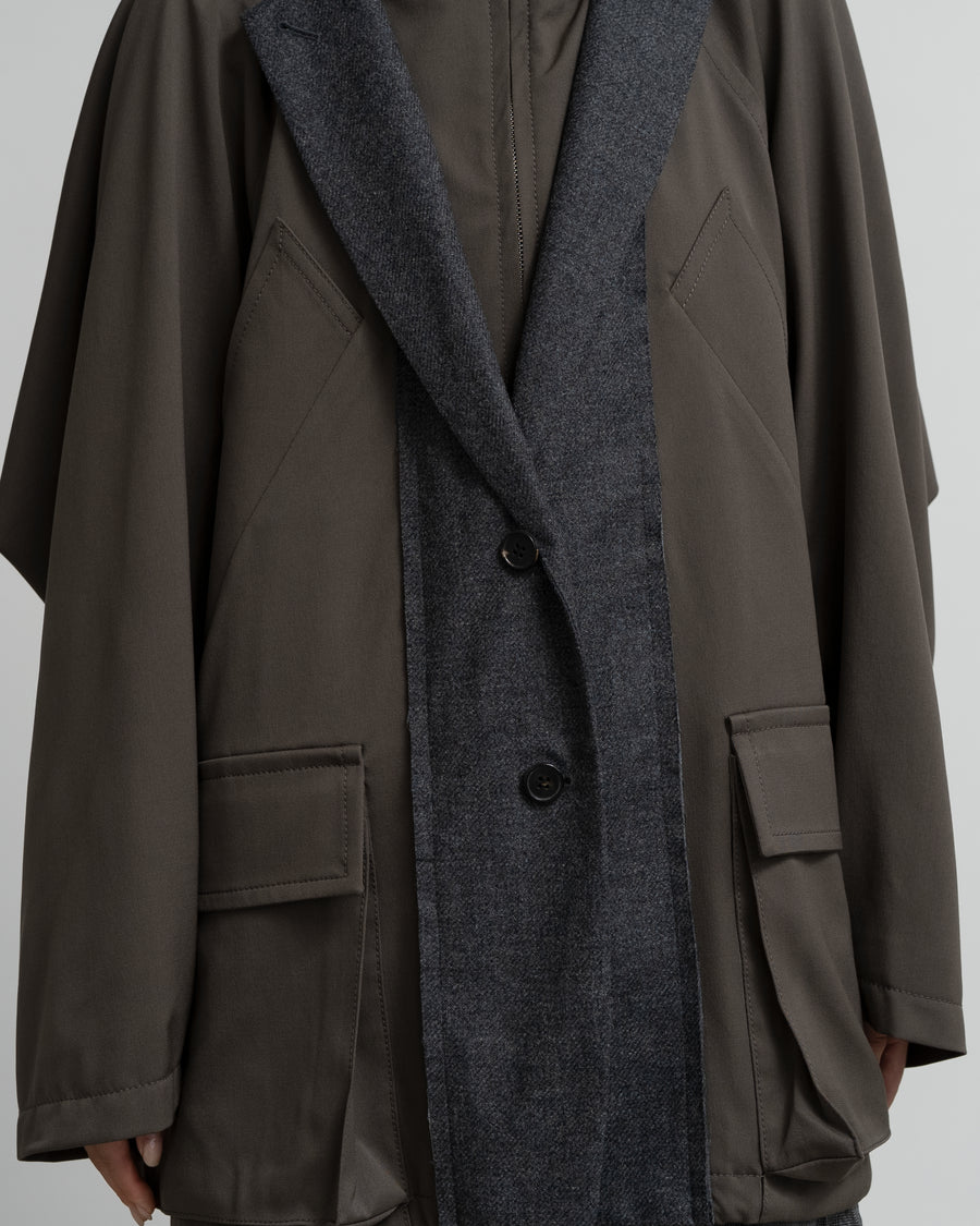 美品✨セオリー Double Flannel Cropped Parka CROPPED WOOL-BLEND PARKA WITH SUITING DETAIL – Graphpaper