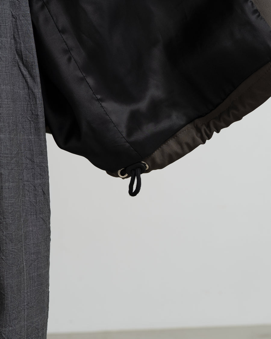 CROPPED WOOL-BLEND PARKA WITH SUITING DETAIL