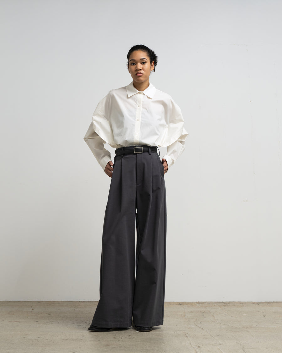 Fitted Shirt with Capelet Overlay and Open Back – Graphpaper