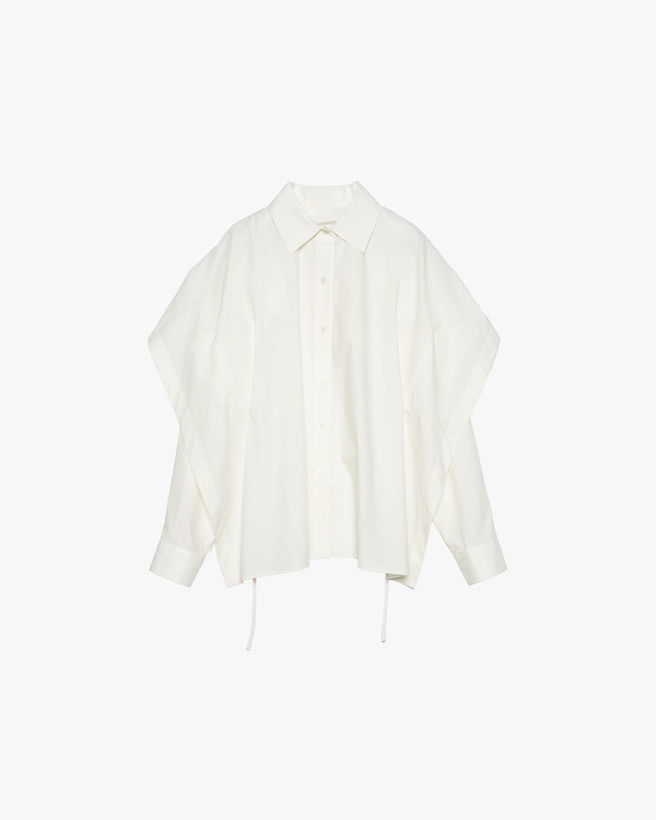 Fitted Shirt with Capelet Overlay and Open Back