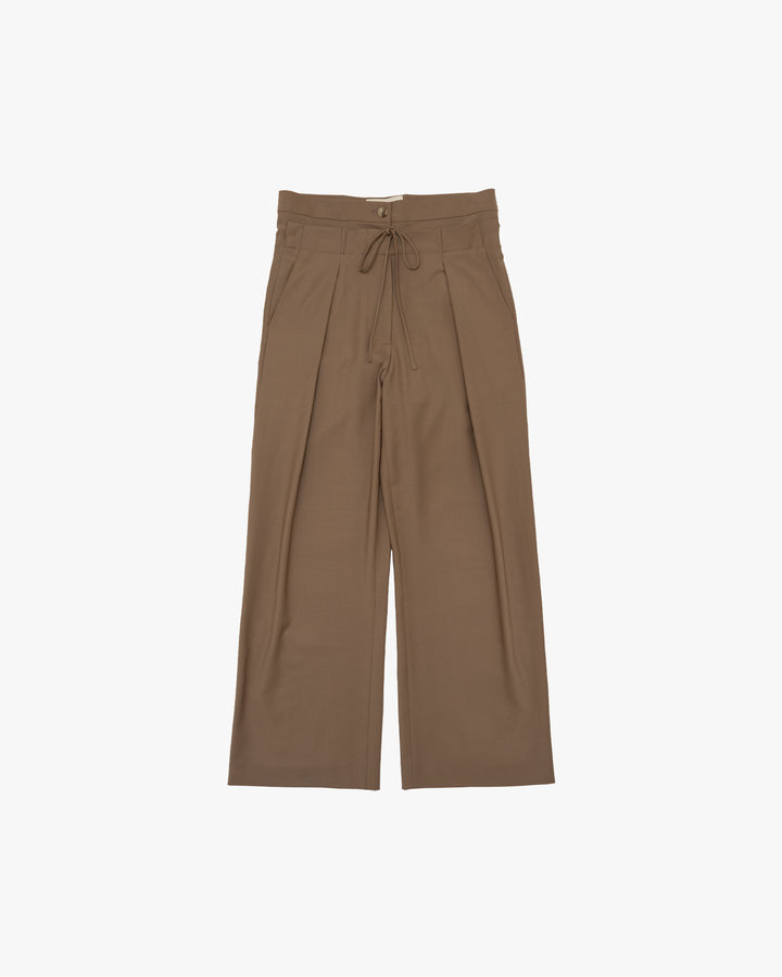 Pleated Pants with Drawstring