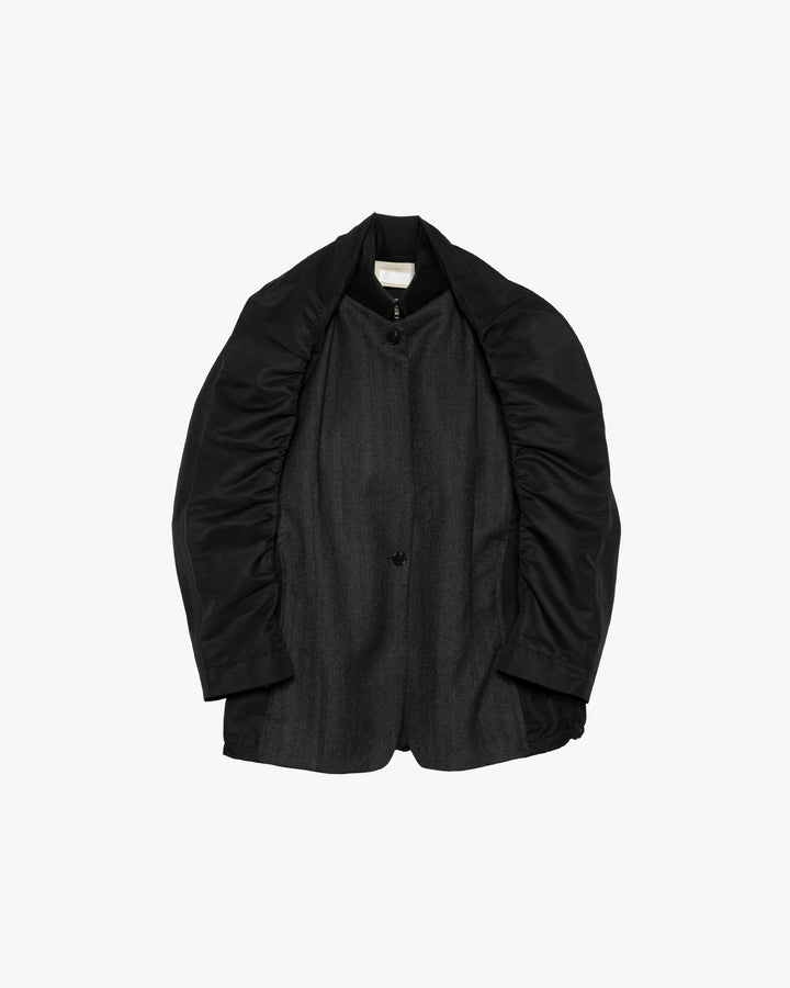 WOOL BLEND PARKA WITH SUITING DETAIL