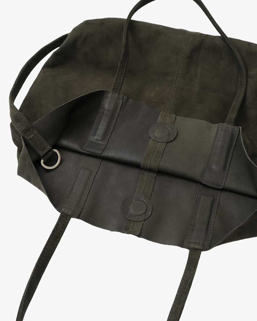 3WAY MIDIUM TOTE OIL SUEDE MOSS GREEN (Short)