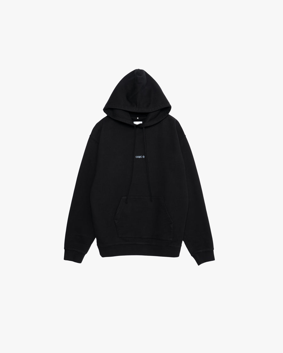 BLACK HOODIE WITH PRINTED PATCH
