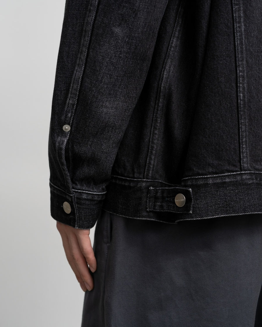 Selvage Denim Trucker Jacket-DARK FADE-