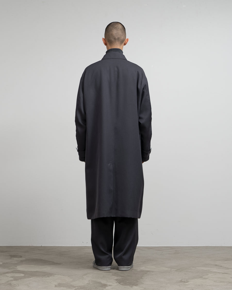 Scale Off Wool Balmacaan Coat