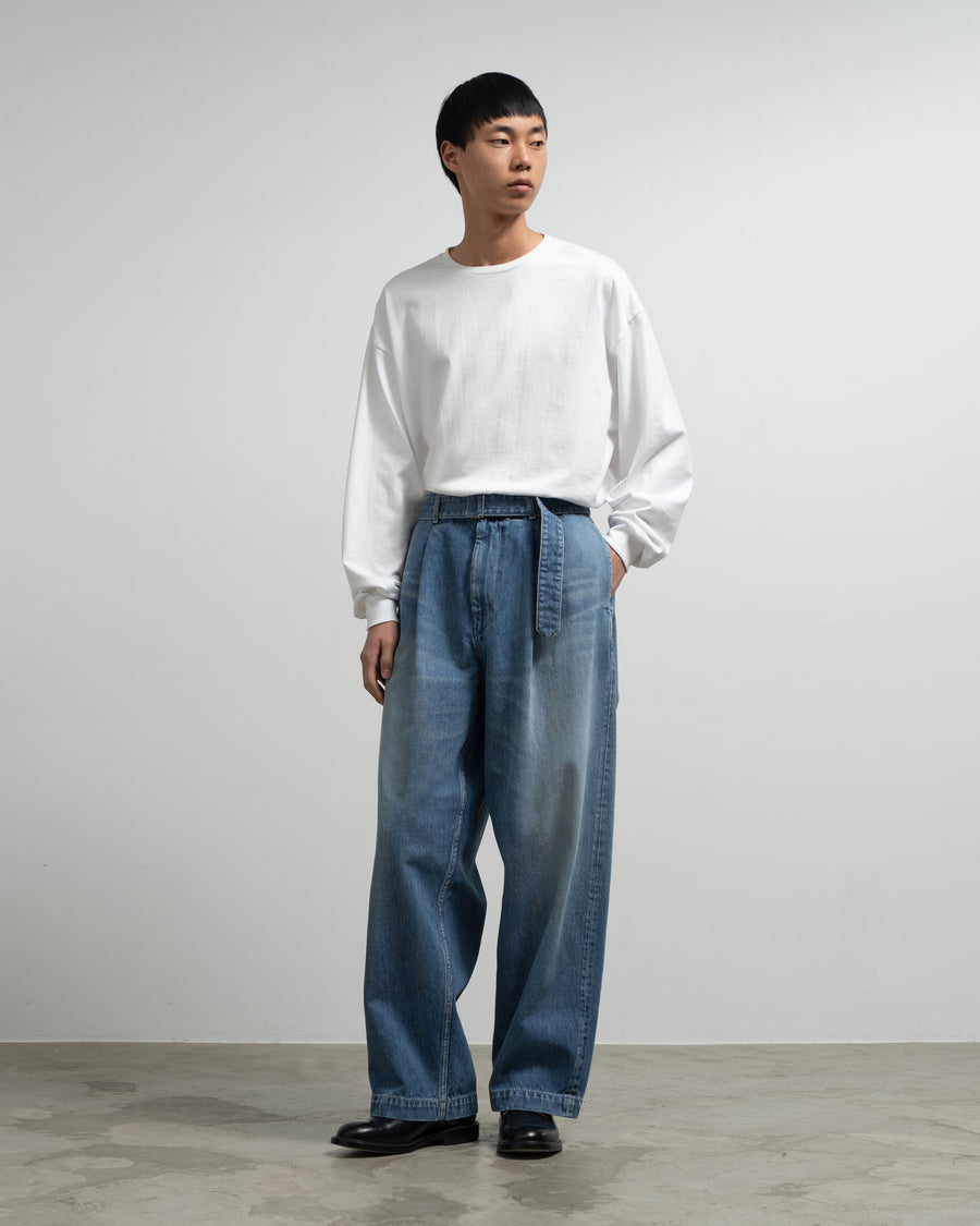 Selvage Denim Belted Pants -LIGHT FADE- – Graphpaper