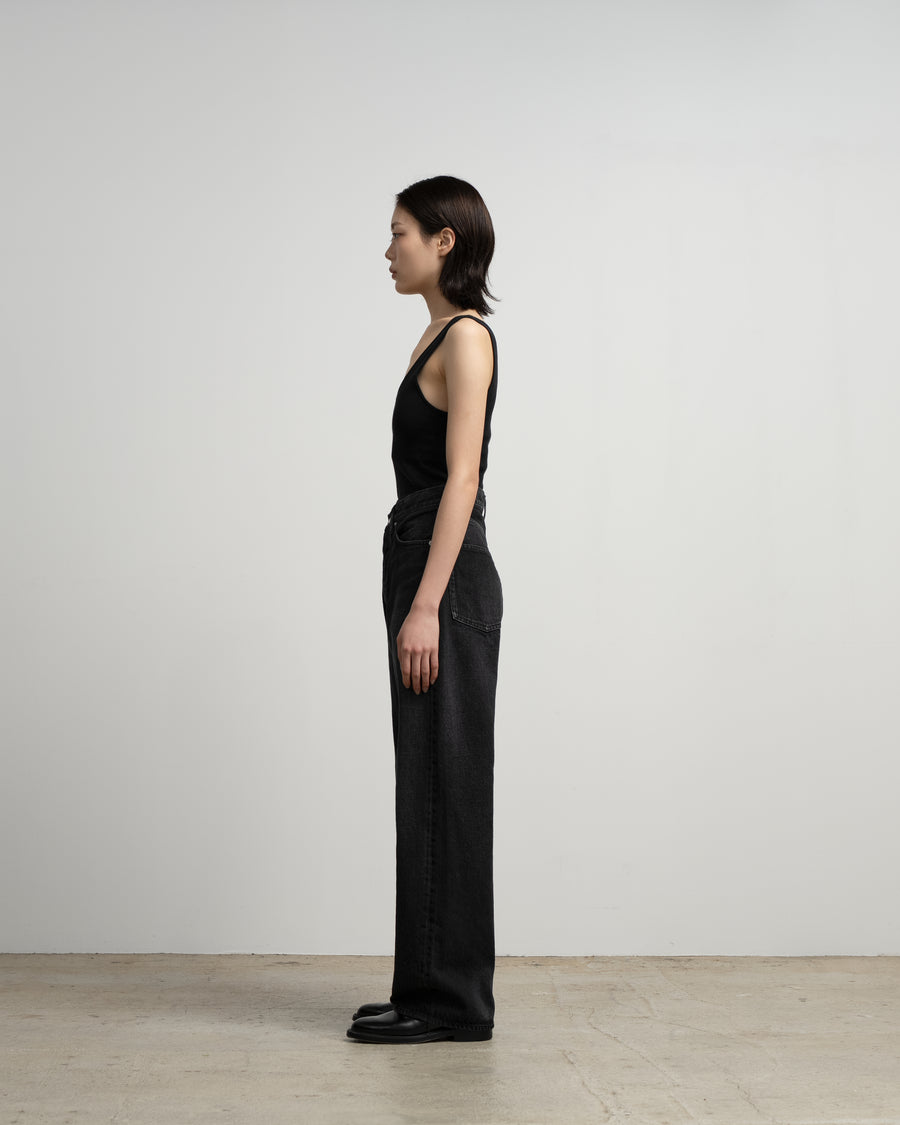 Selvage Denim Five Pocket Wide Straight Pants -DARK FADE- – Graphpaper