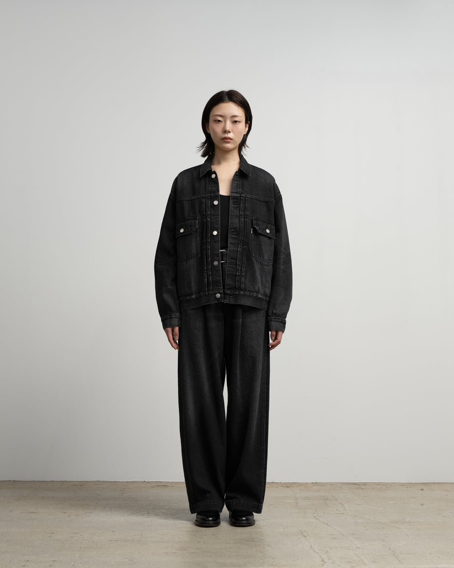 グラフペーパー　Selvage Denim Trucker jacket Selvage Denim Jacket -DARK FADE- – Graphpaper