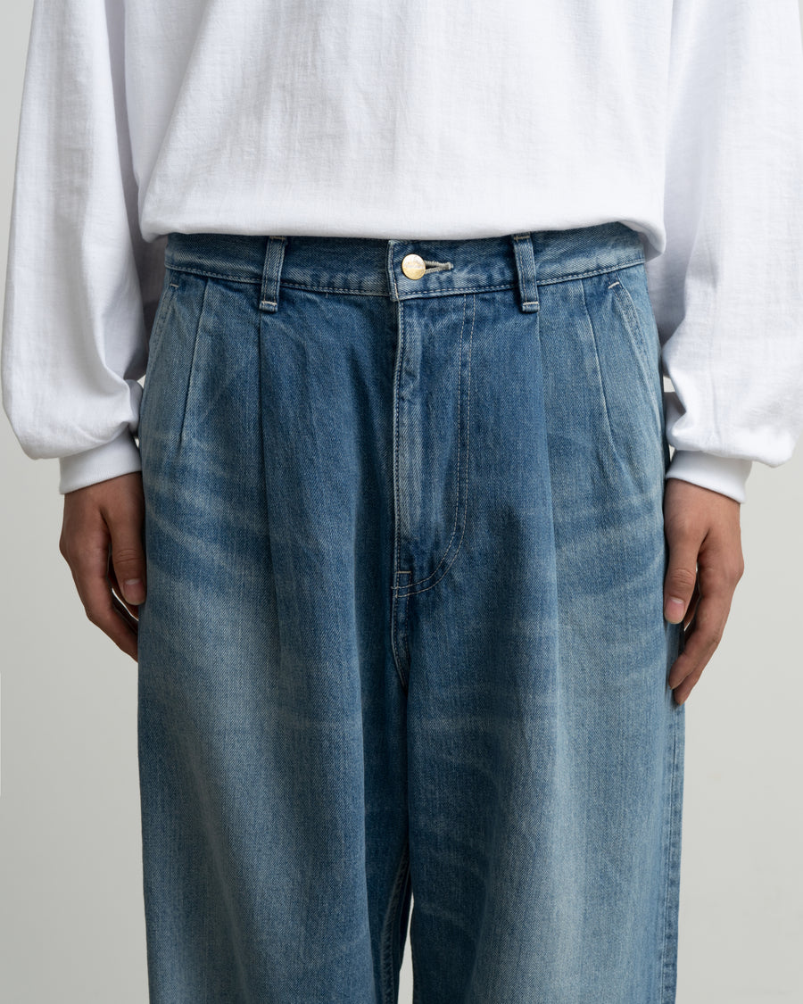 Selvage Denim Two Tuck Pants -LIGHT FADE- – Graphpaper