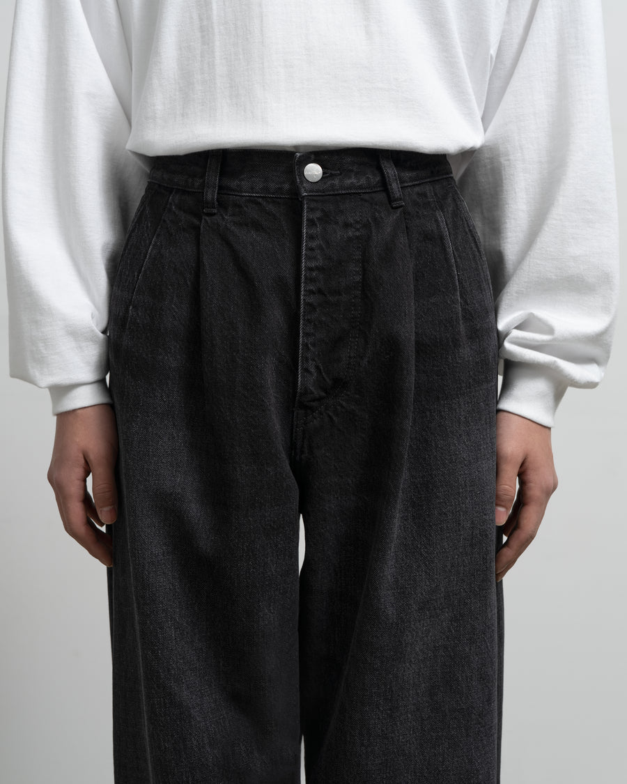 Selvage Denim Two Tuck Tapered Pants -DARK FADE- – Graphpaper