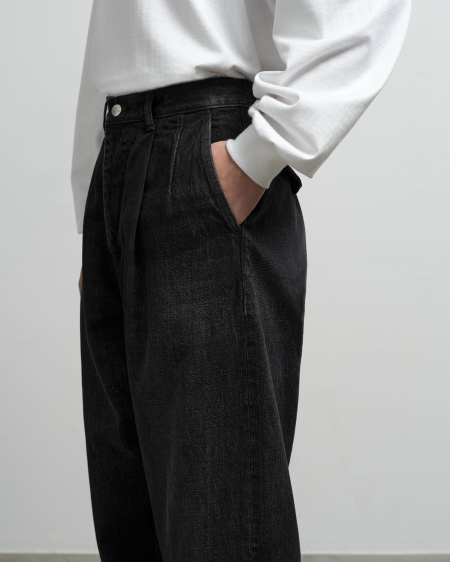 Selvage Denim Two Tuck Tapered Pants -DARK FADE- – Graphpaper