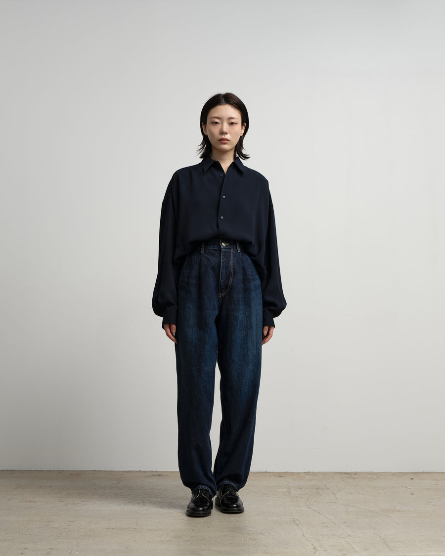 Selvage Denim Two Tuck Tapered Pants -DARK FADE- – Graphpaper