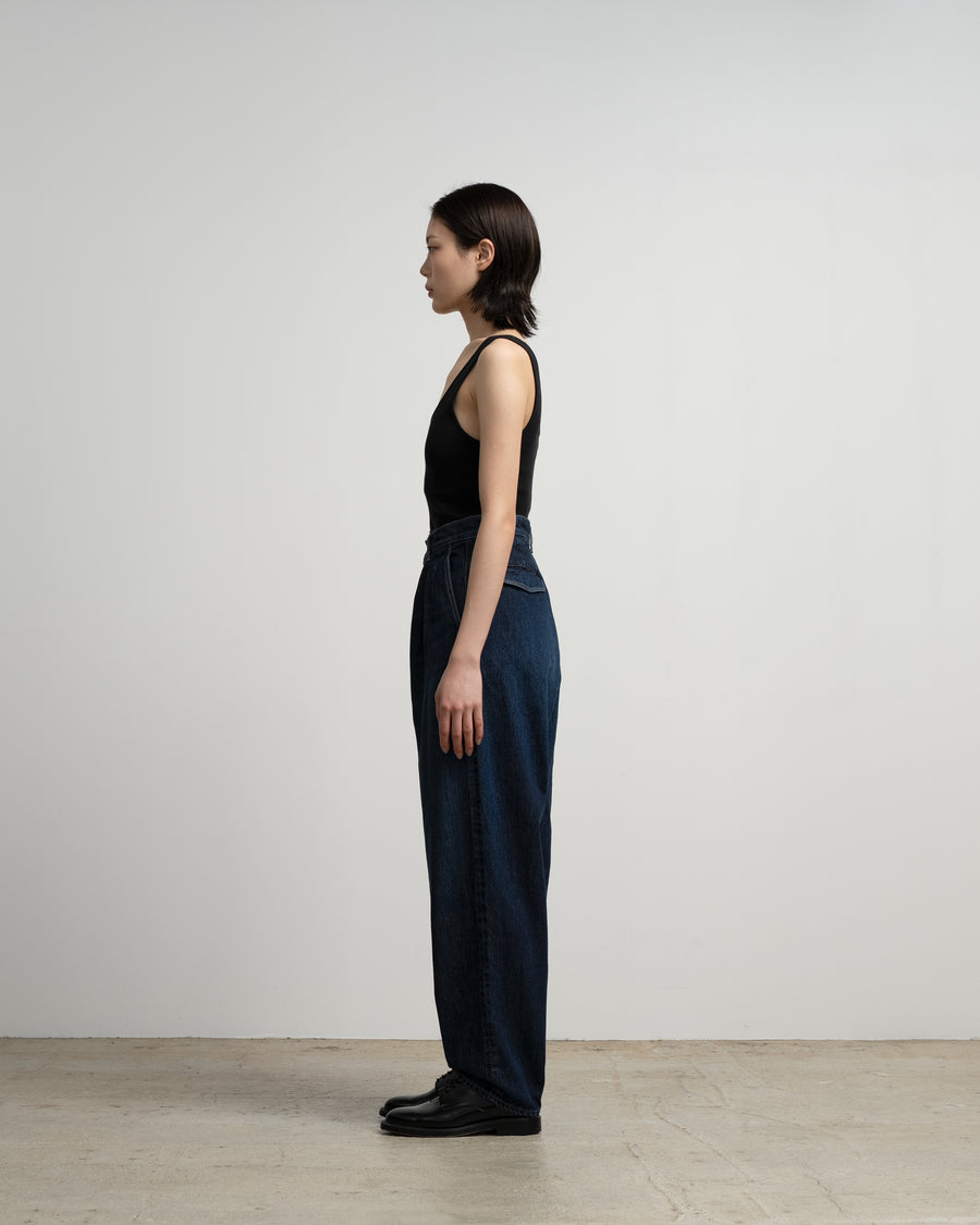 Selvage Denim Two Tuck Tapered Pants -DARK FADE- – Graphpaper