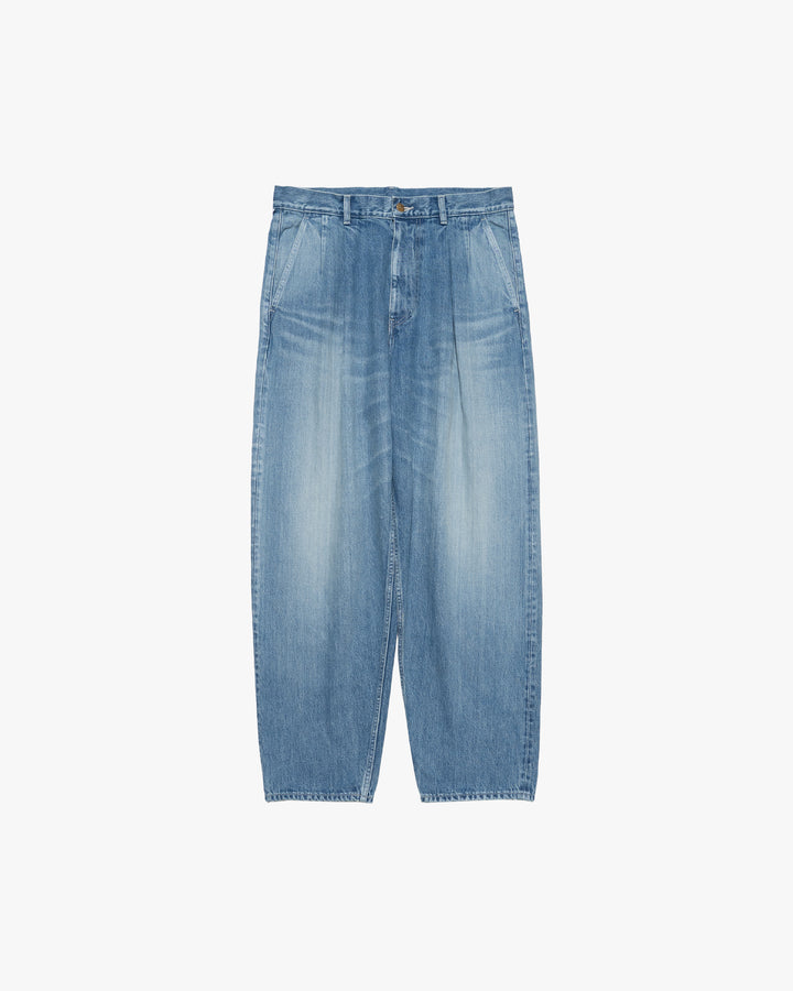 Selvage Denim Two Tuck Tapered Pants -LIGHT FADE-