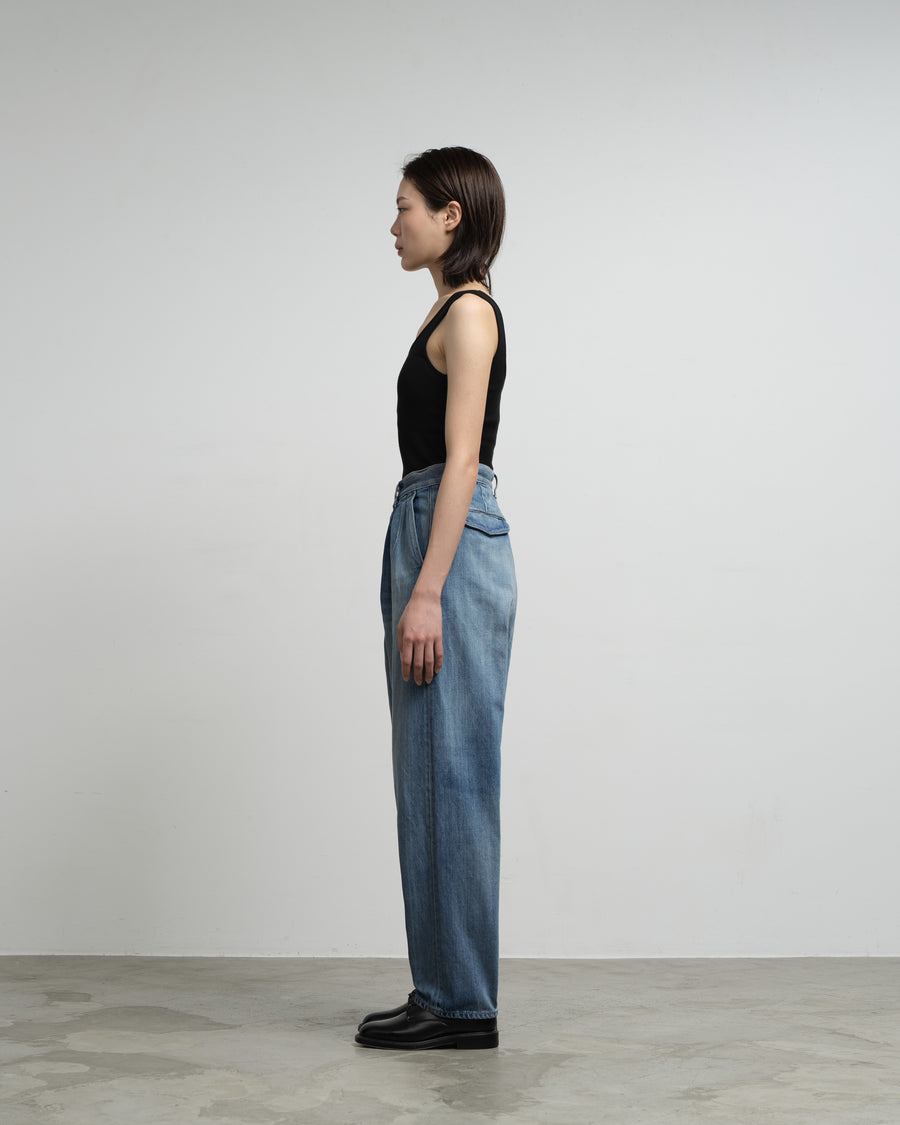 Selvage Denim Two Tuck Tapered Pants -LIGHT FADE- – Graphpaper