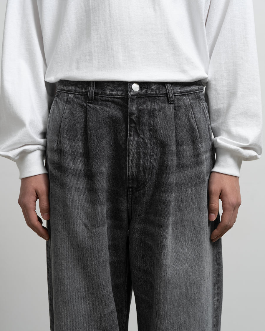 Selvage Denim Two Tuck Tapered Pants -LIGHT FADE- – Graphpaper