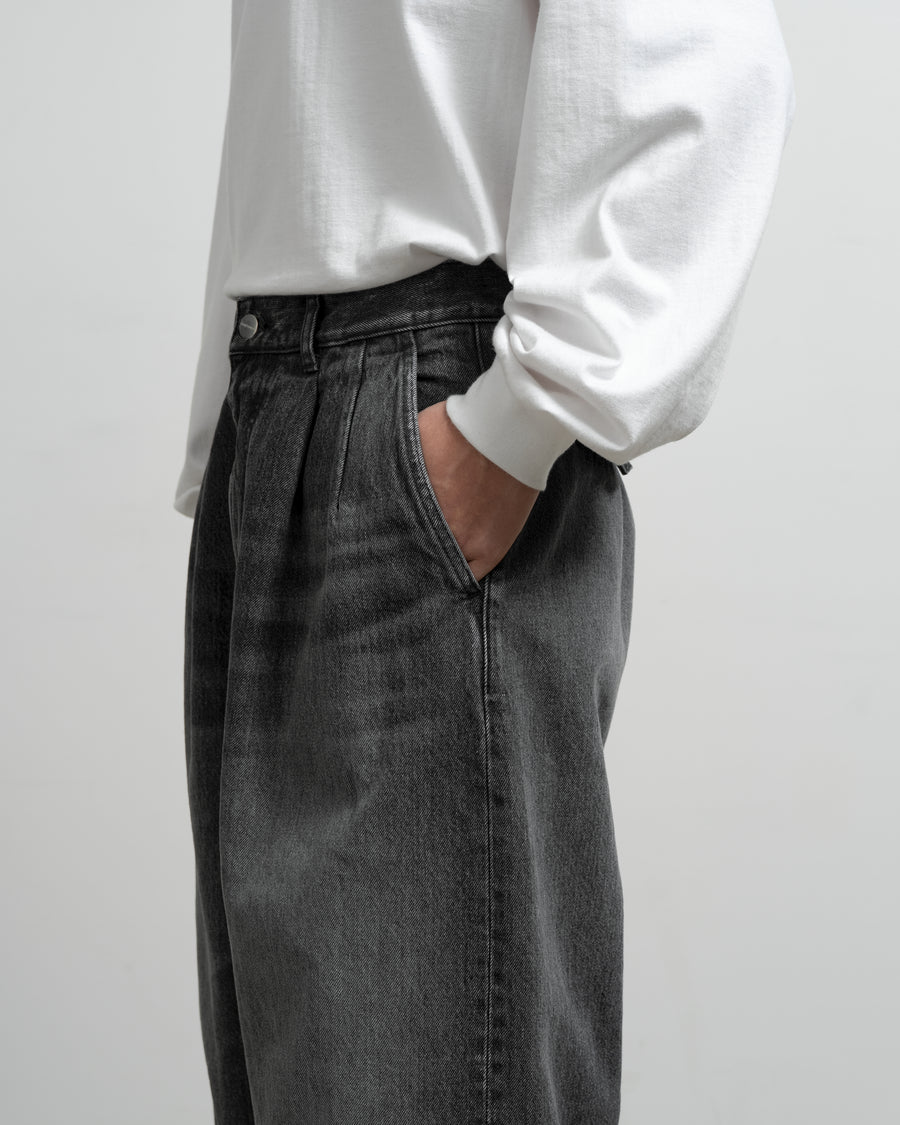 Selvage Denim Two Tuck Tapered Pants -LIGHT FADE- – Graphpaper