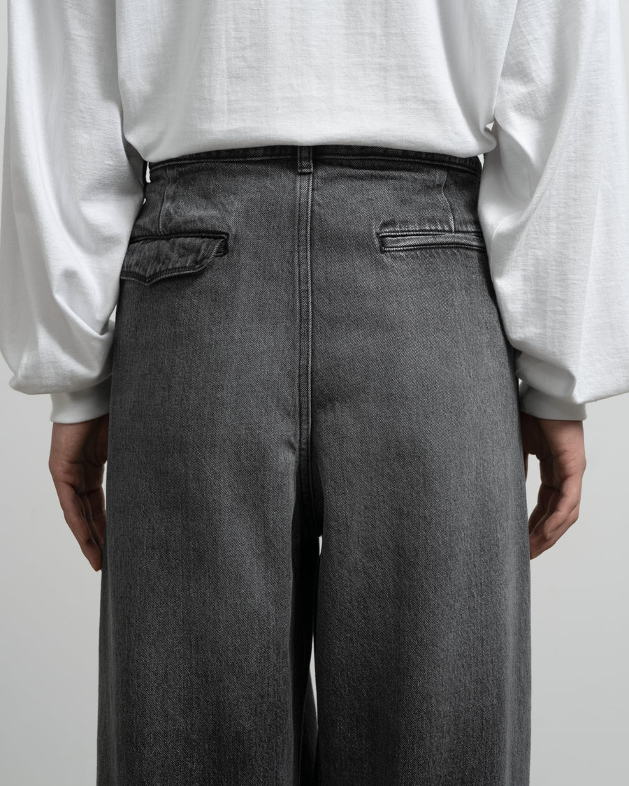 graphpaper ツータックチノ　ワイド　グレー　サイズ2 Selvage Denim Two Tuck Tapered Pants -LIGHT FADE- – Graphpaper