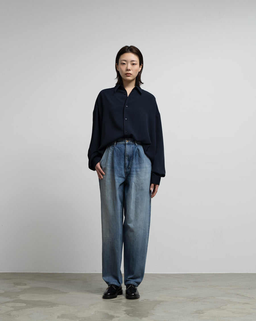Selvage Denim Two Tuck Tapered Pants -LIGHT FADE- – Graphpaper