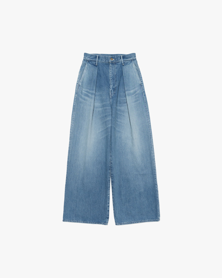 Selvage Denim Two Tuck Wide Pants-LIGHT FADE- – Graphpaper