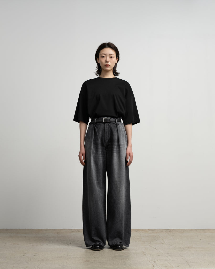 Selvage Denim Two Tuck Wide Pants-LIGHT FADE- – Graphpaper