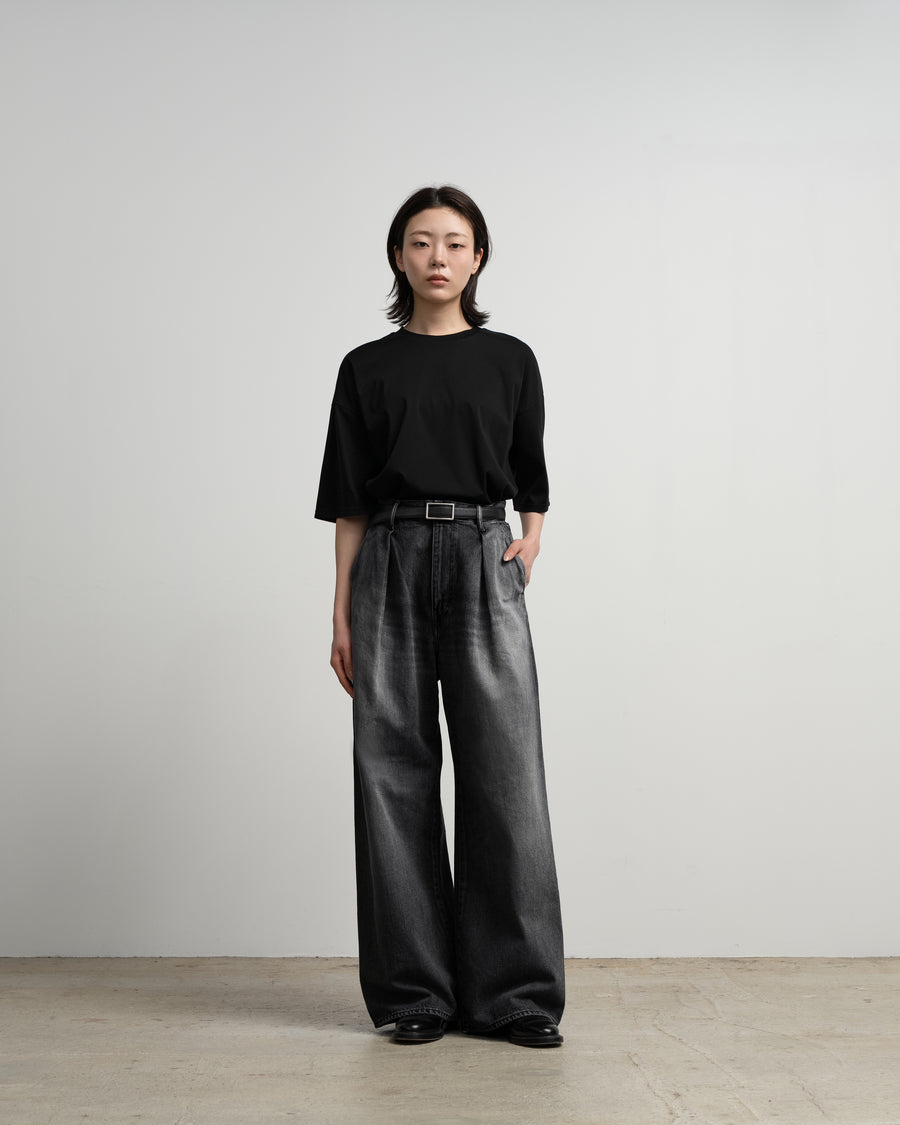 Selvage Denim Two Tuck Wide Pants-LIGHT FADE- – Graphpaper