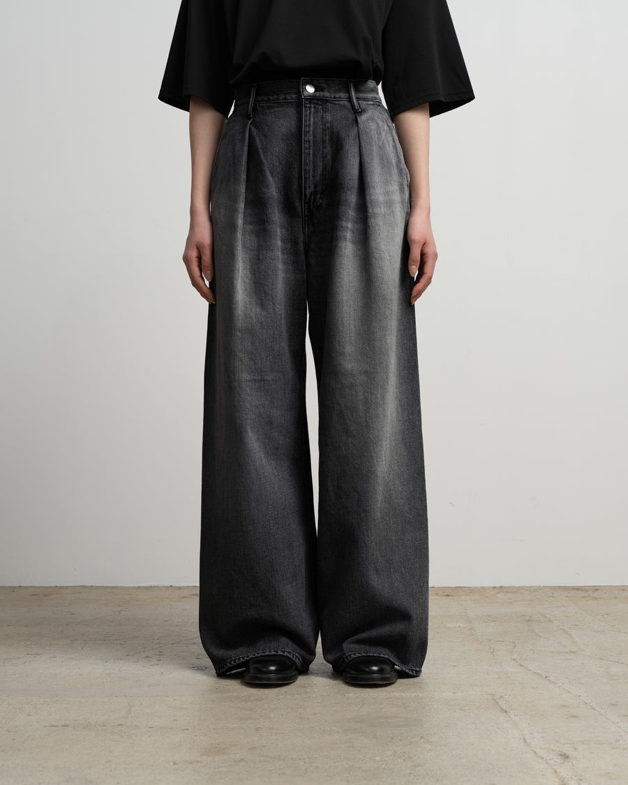 Selvage Denim Two Tuck Wide Pants-LIGHT FADE- – Graphpaper