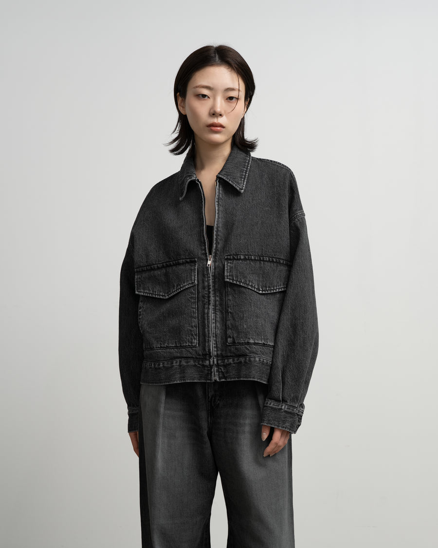 Selvage Denim Zip Jacket -LIGHT FADE- – Graphpaper