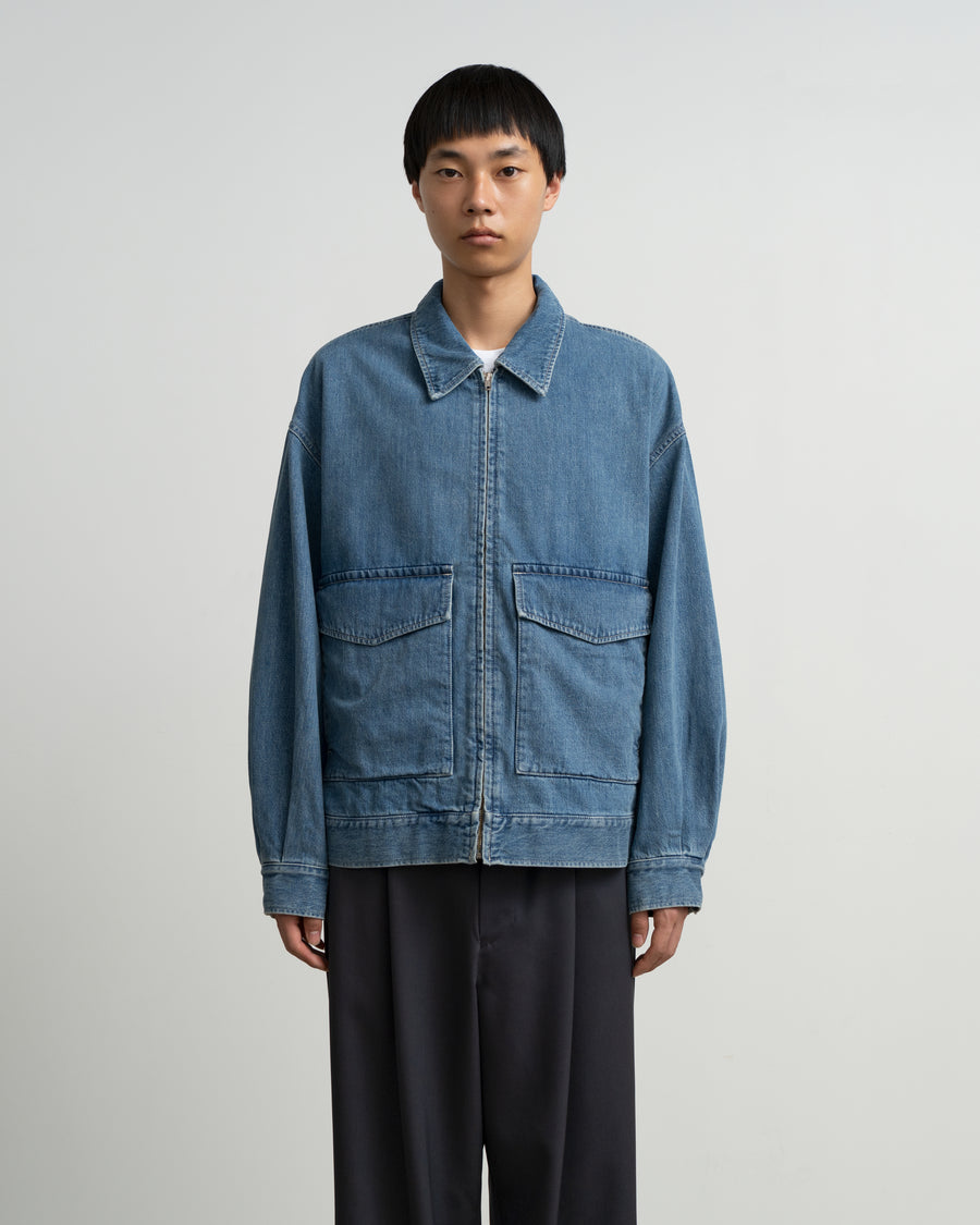 Selvage Denim Zip Jacket -LIGHT FADE- – Graphpaper