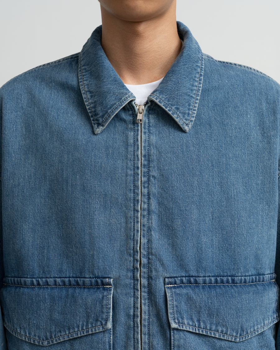 Selvage Denim Zip Jacket - LIGHT FADE - – Graphpaper