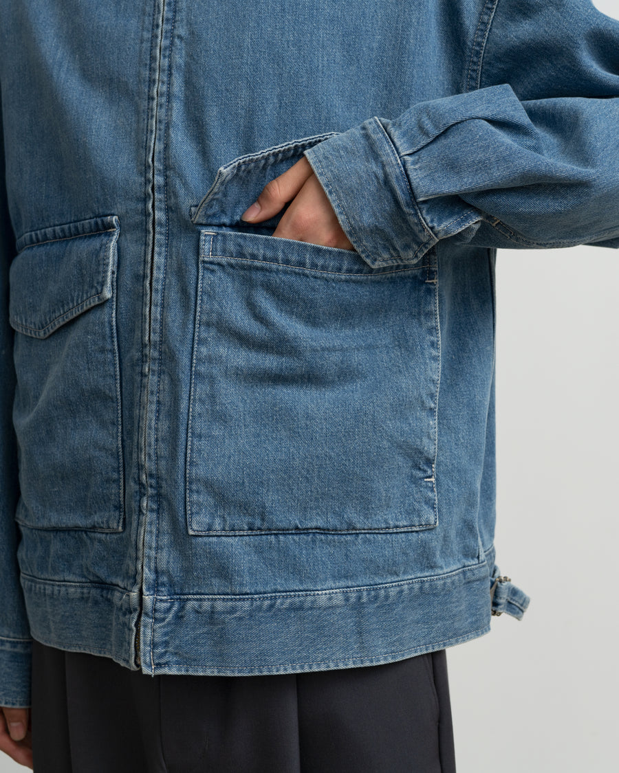 Selvage Denim Zip Jacket - LIGHT FADE - – Graphpaper