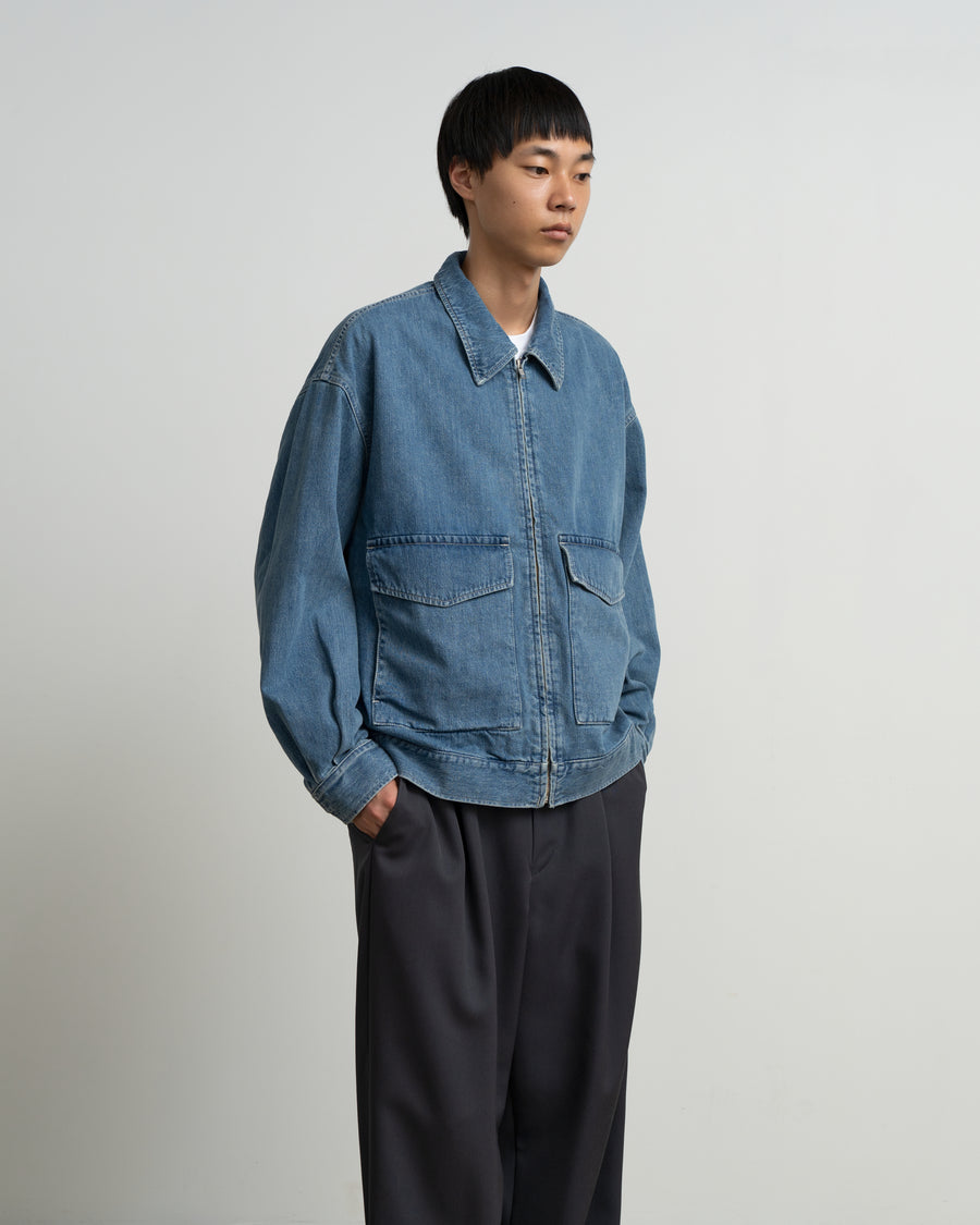 Selvage Denim Zip Jacket -LIGHT FADE- – Graphpaper