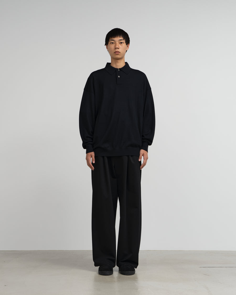 High Gauge Knit Oversized L/S Polo