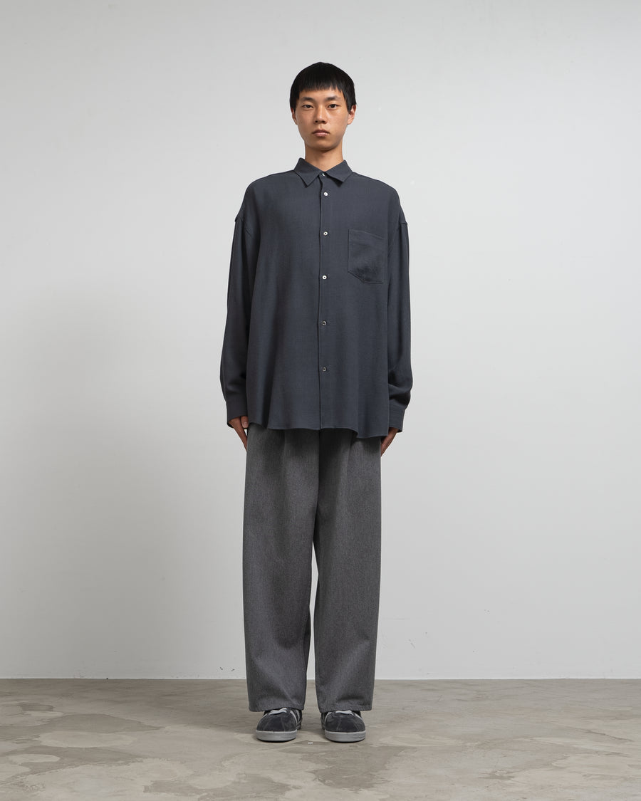 Viscose Wool Viyella Oversized Regular Collar Shirts