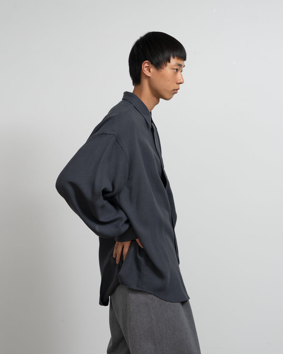 Viscose Wool Viyella Oversized Regular Collar Shirts