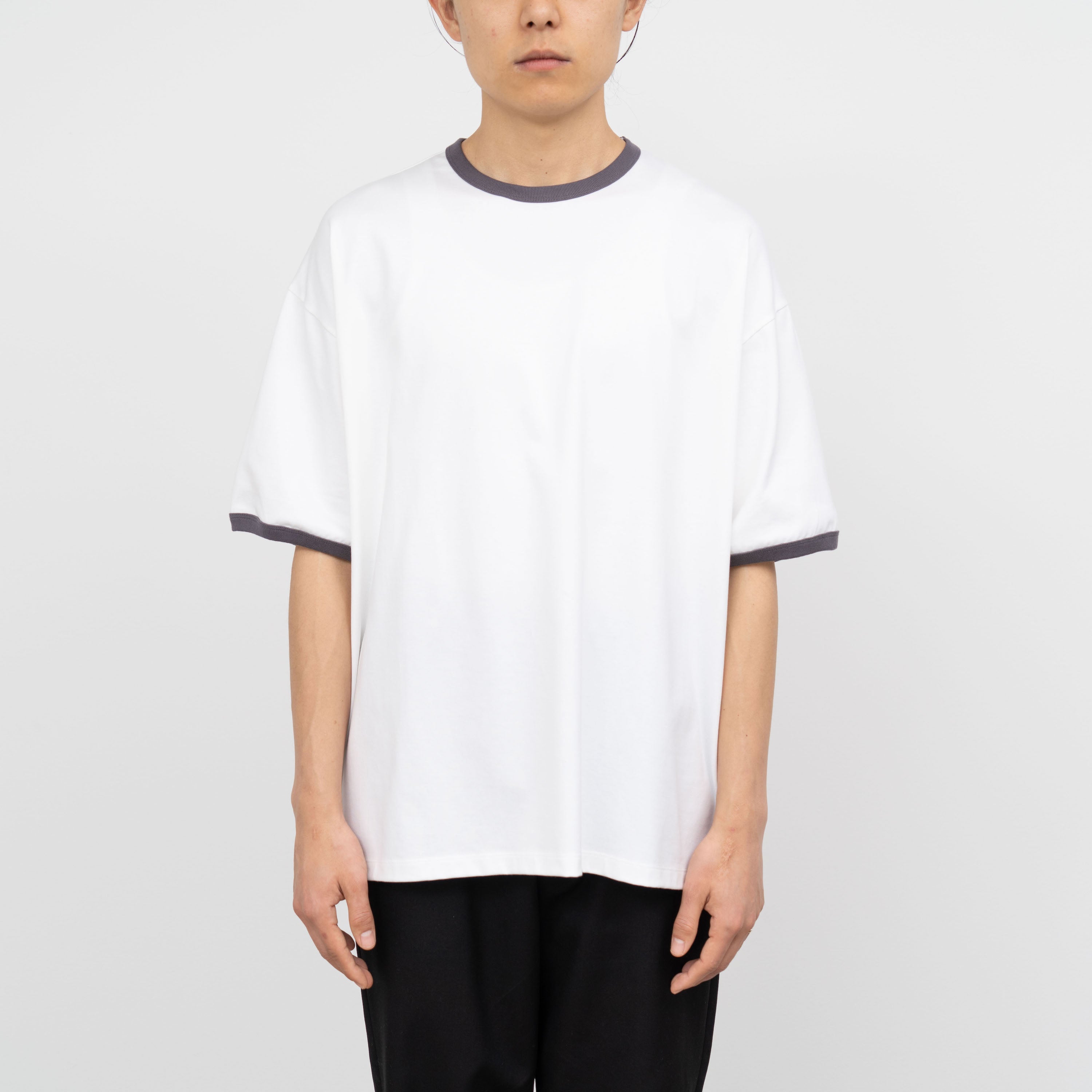 Graphpaper Narrow Border L/S Tee / Fine Cotton Ringer L/S