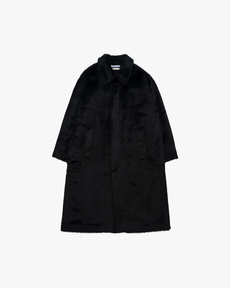 SALE- ALPACA OVERSIZED COAT WITH LEATHER PATCH – Graphpaper