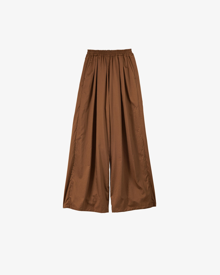 Silicon Poplin Two Tuck Wide Pants