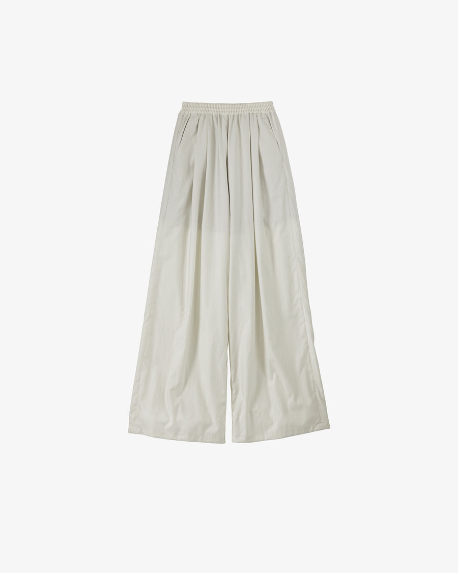 Silicon Poplin Two Tuck Wide Pants