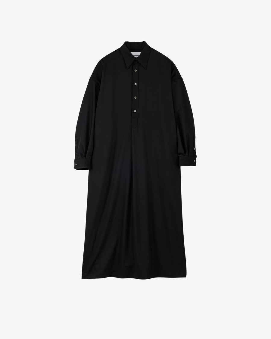 Techno Wool Nylon Oversized Shirt Dress