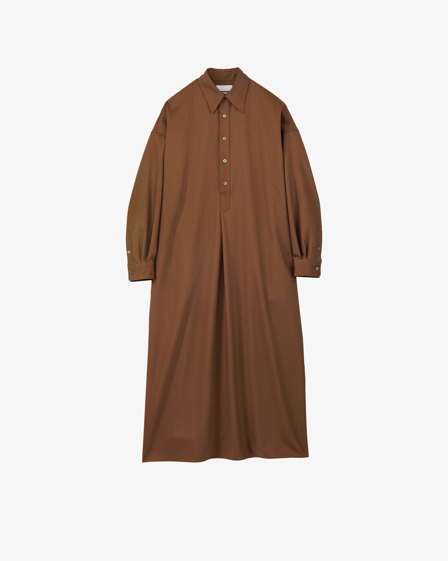 Techno Wool Nylon Oversized Shirt Dress