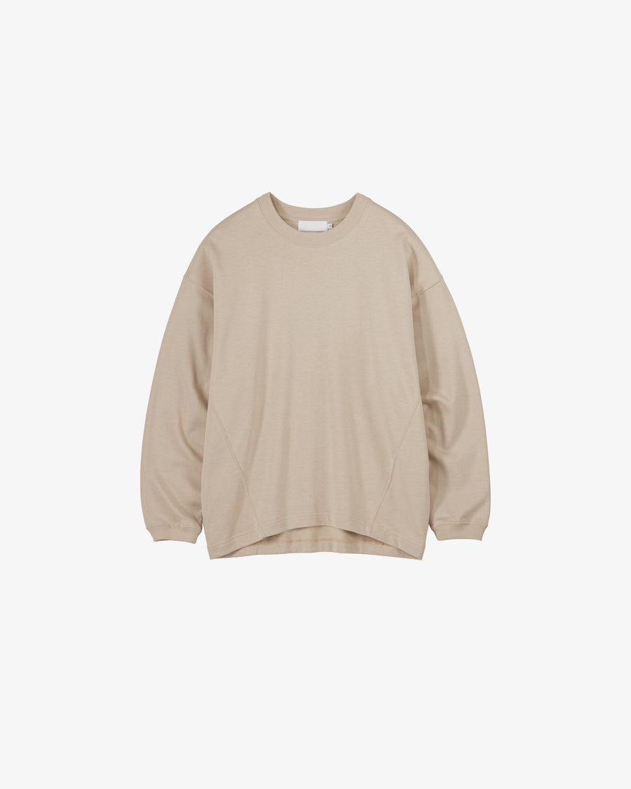 High Gauge Soft Terry Panel Line Crew Neck