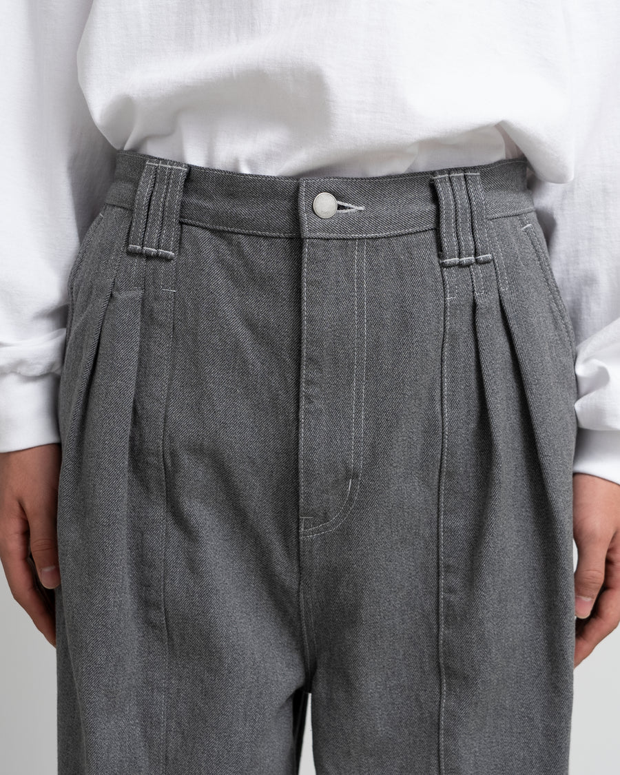 YOKE for Graphpaper 3PLEATED DENIM WIDE TROUSERS